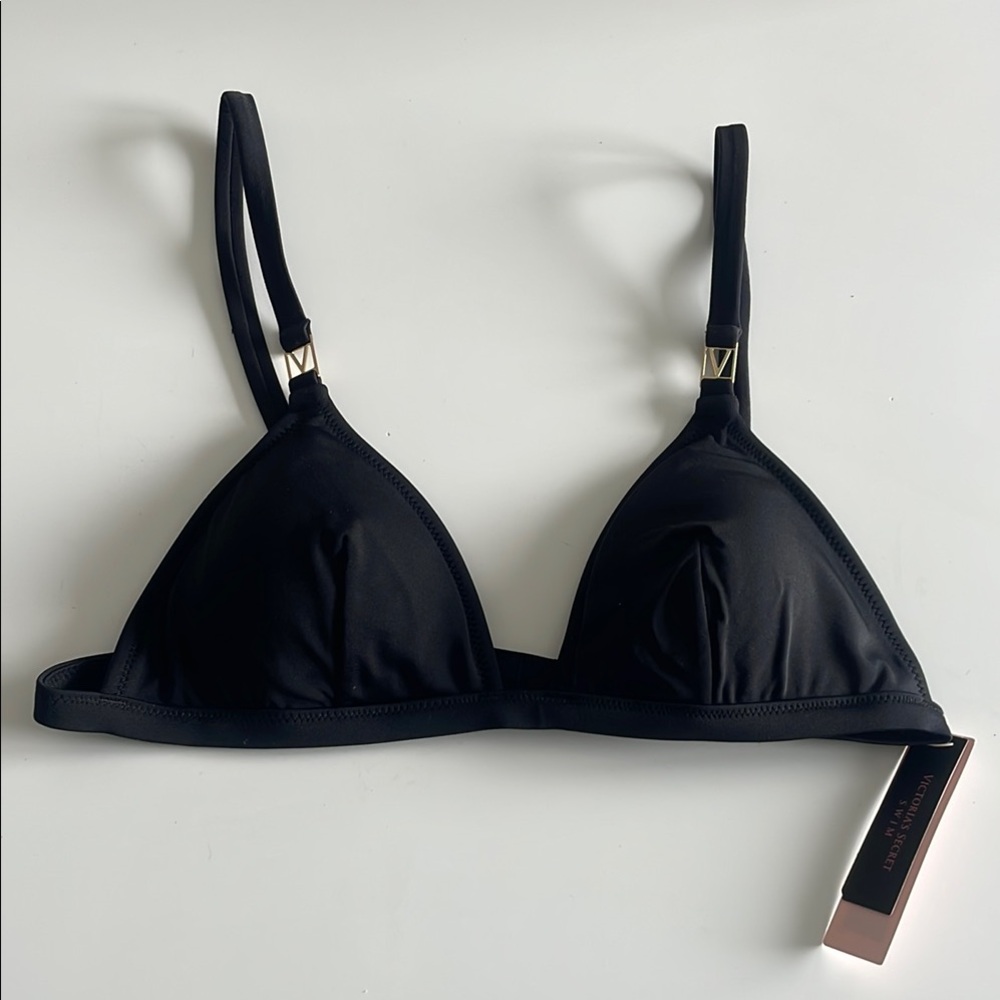 Victoria's Secret Black Bikini Top Minimalist Swimwear